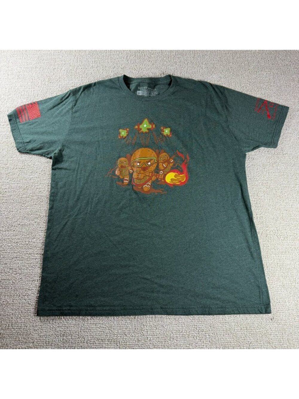 Grunt Style Battle Gingerbread T-shirt Green Men’s Size XXL